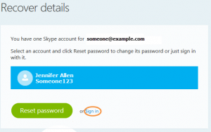 how to change skype password on app