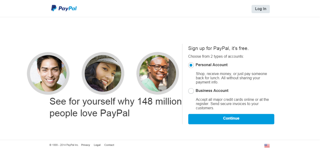 paypal personal account sign up